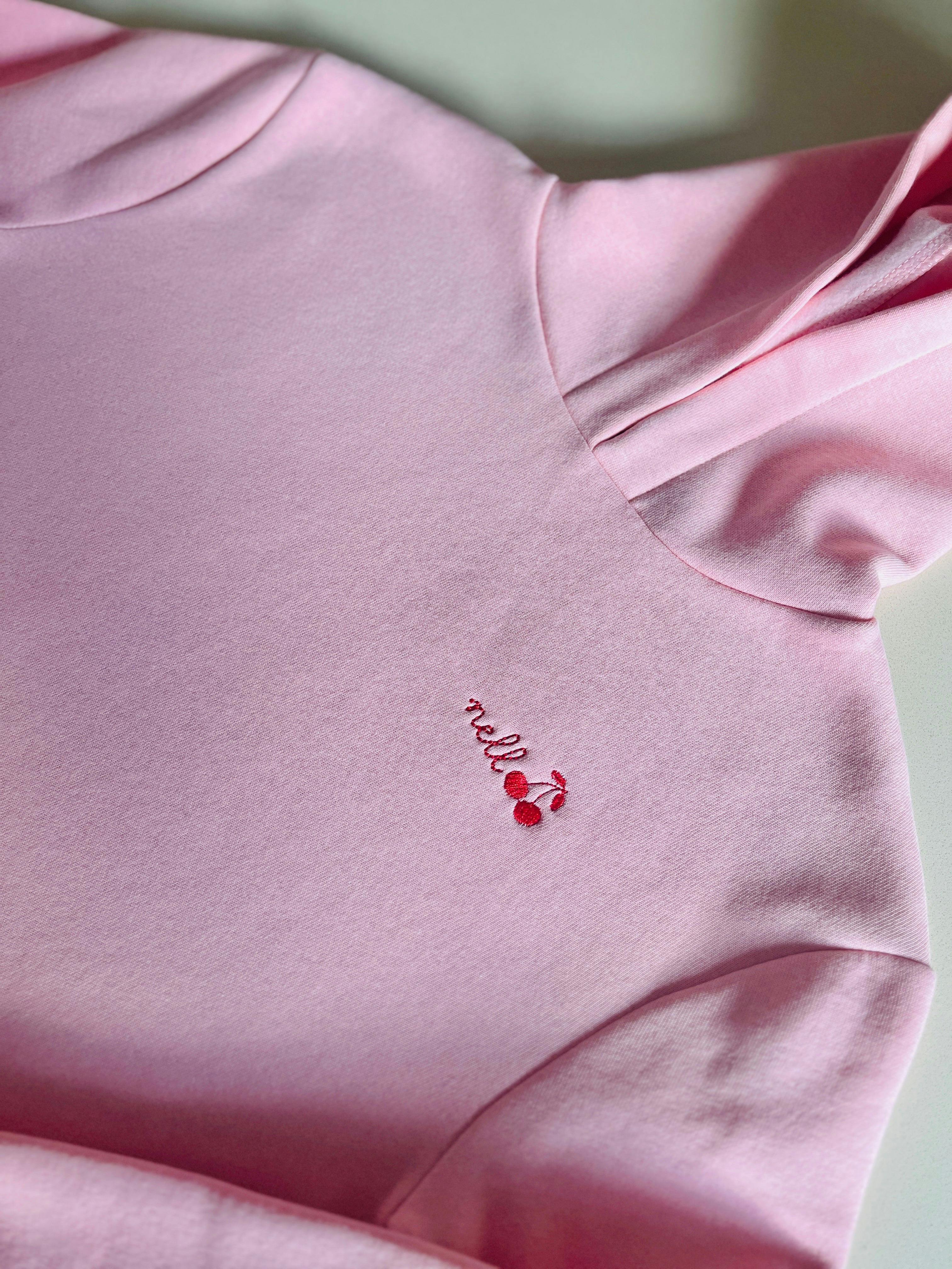 Cherry Monogrammed Girls Cropped Hoodie