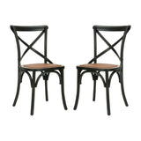 Set of 2 Franklin X Back Farmhouse Chairs