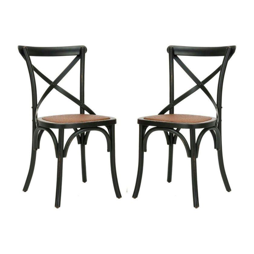Set of 2 Franklin X Back Farmhouse Chairs
