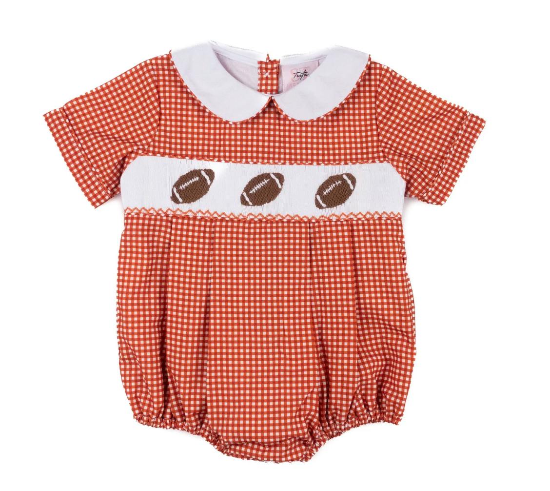 Burnt Orange Gingham Football - Noah Bubble