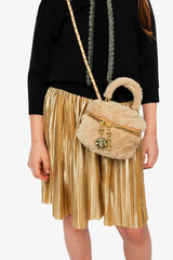 Faux Fur Small Bag Beige