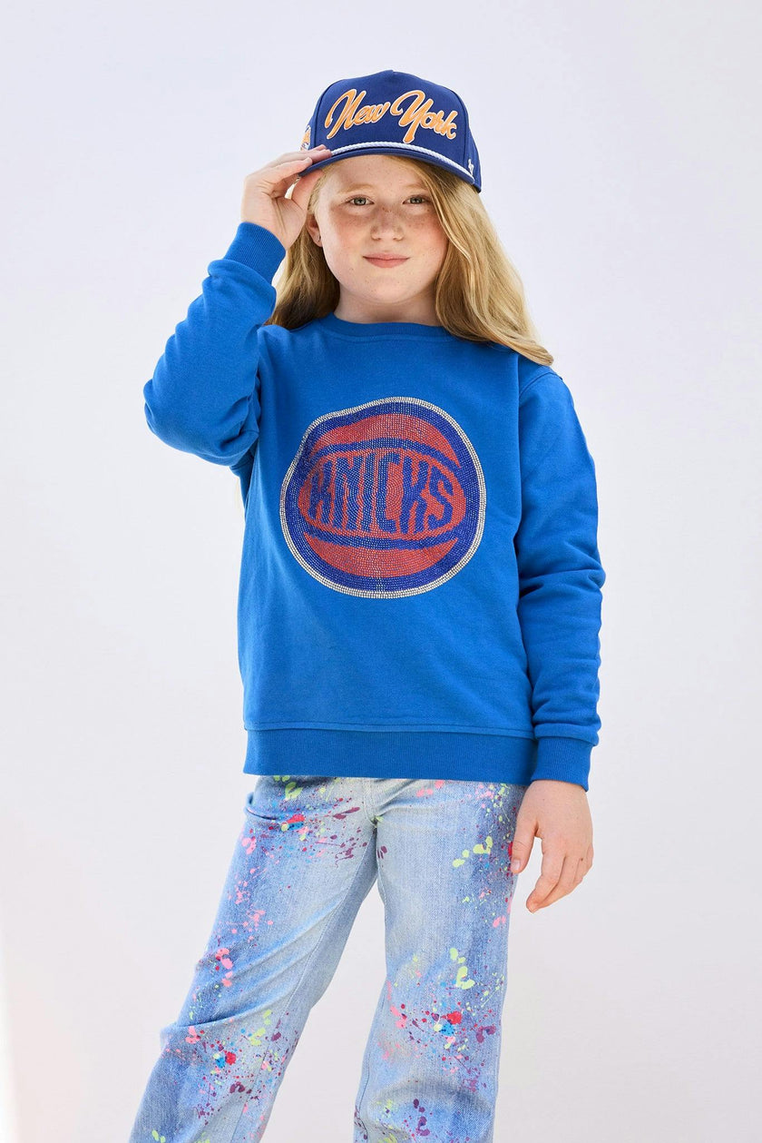 New York Knicks Basketball Girls Crew in Blue Gems