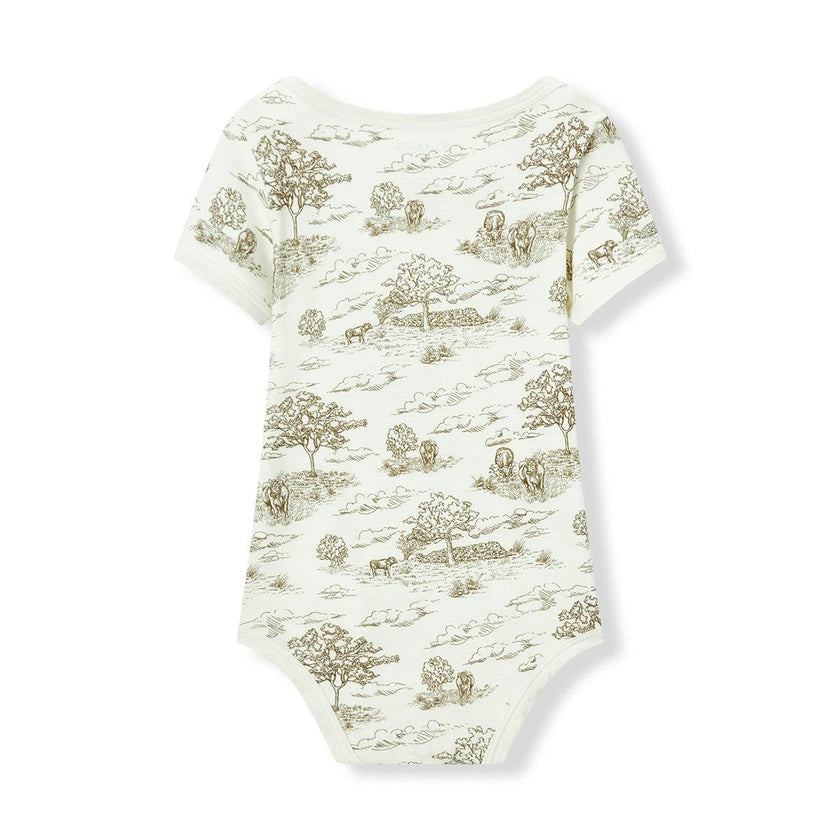 Country Toile Luxe Stretch Short Sleeve One Piece