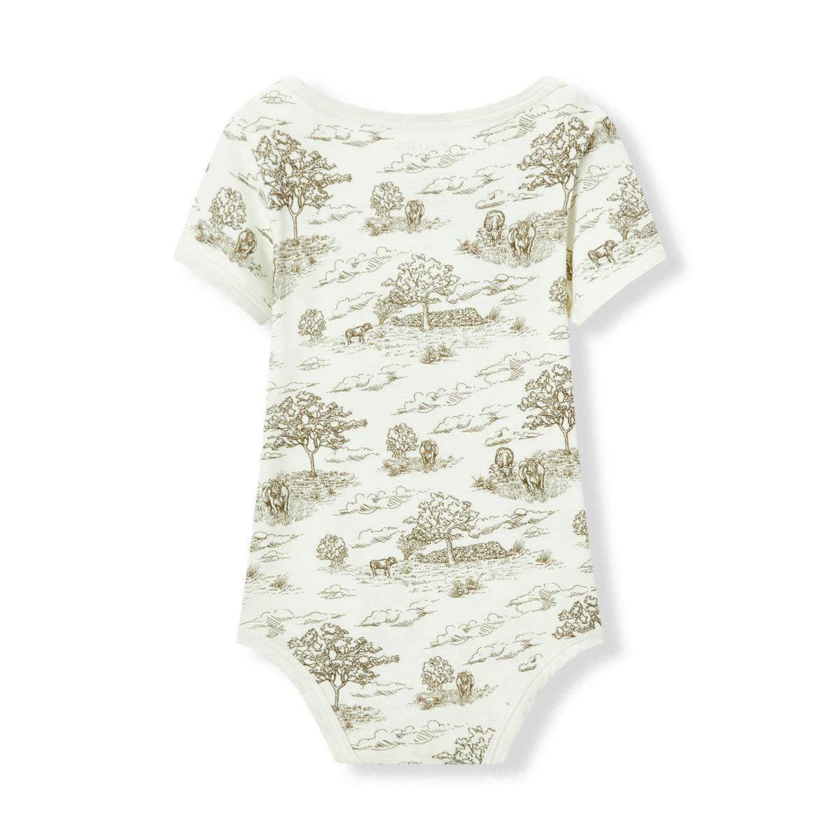 Country Toile Luxe Stretch Short Sleeve One Piece