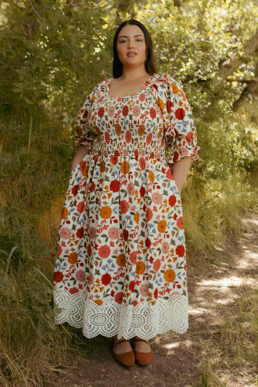 Teagan Dress in Sepia Flower