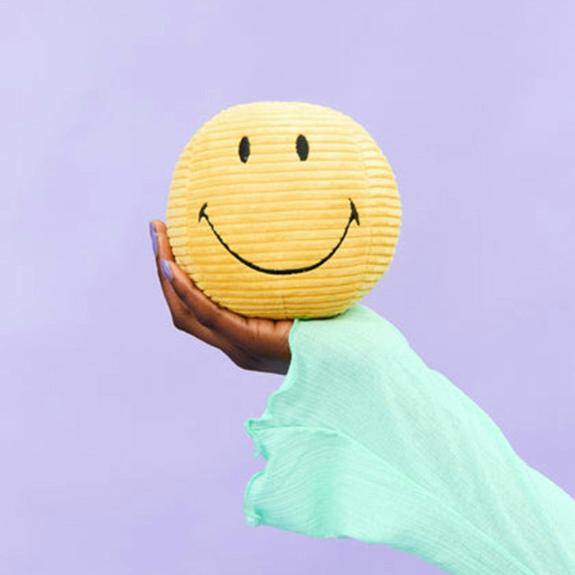 Plush Smiley Corduroy Yellow 5"