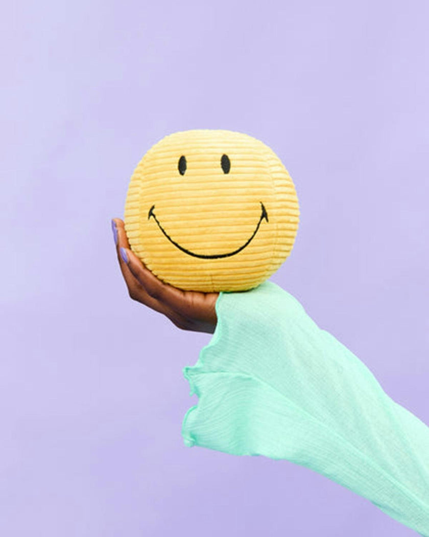 Plush Smiley Corduroy Yellow 5"
