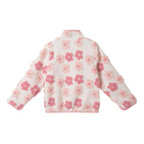 Girls Zip-Up Sherpa Jacket | Floral