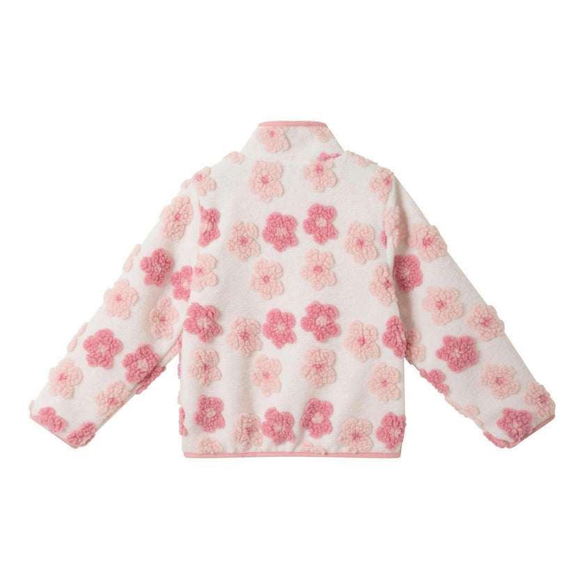 Girls Zip-Up Sherpa Jacket | Floral