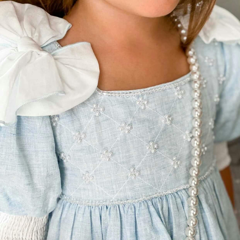 Charlotte Baby Blue Linen Dress