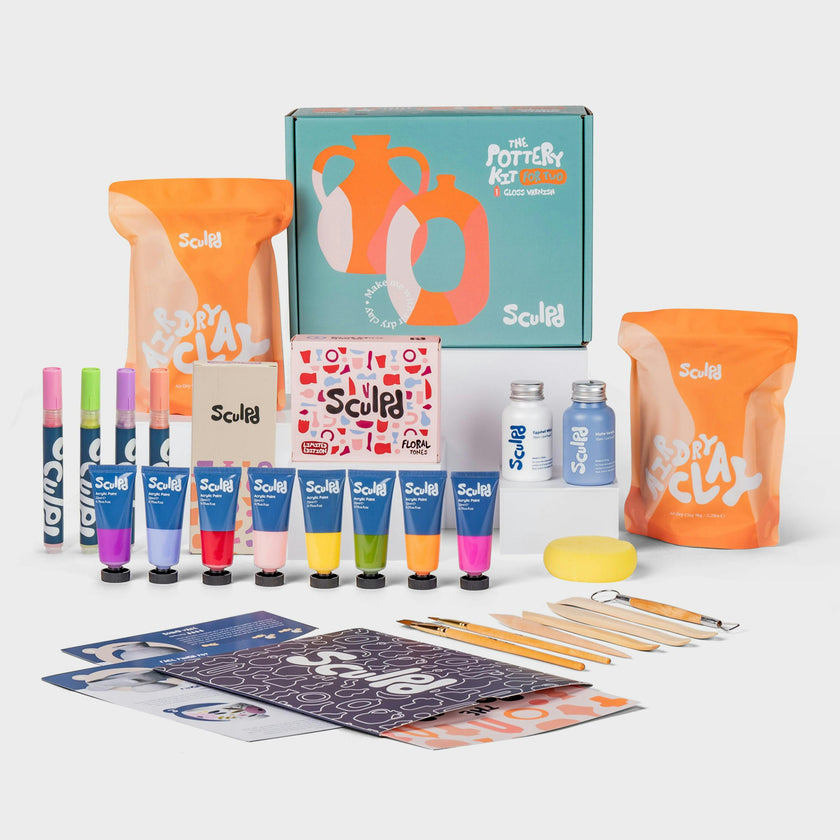 Home Pottery Kit with Paint Set