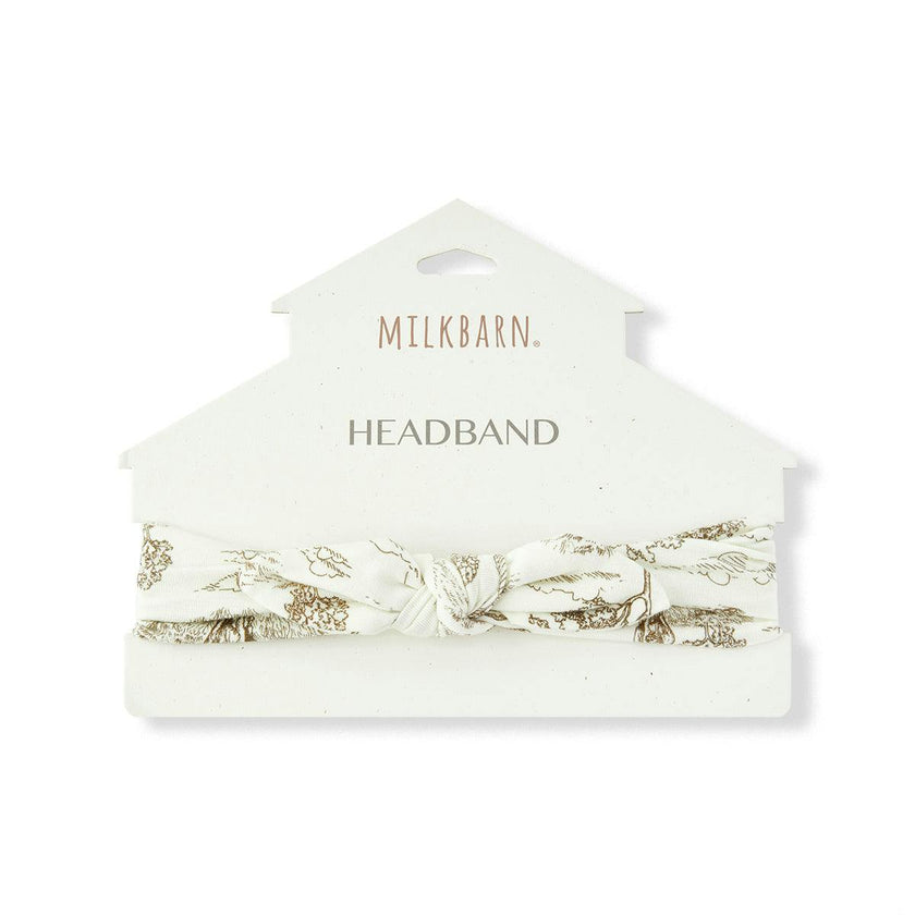 Country Toile Luxe Stretch Knotted Headband