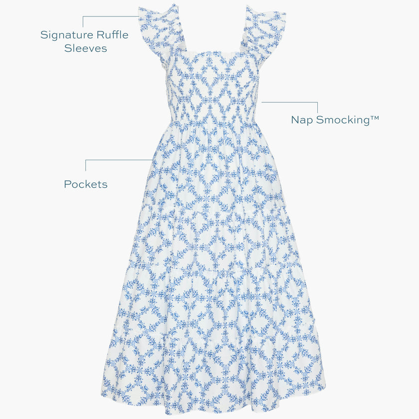 The Ellie Nap Dress - Blue Marigold Block