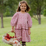 Girls Maribelle Dress - Burgundy Climbing Floral