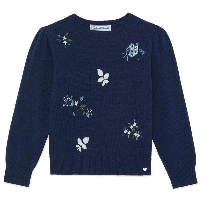 TARTINE ET CHOCOLAT Floral Fields Sweater - Marine