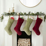 Classic Moss Green Velvet Handmade Christmas Stocking- 20"