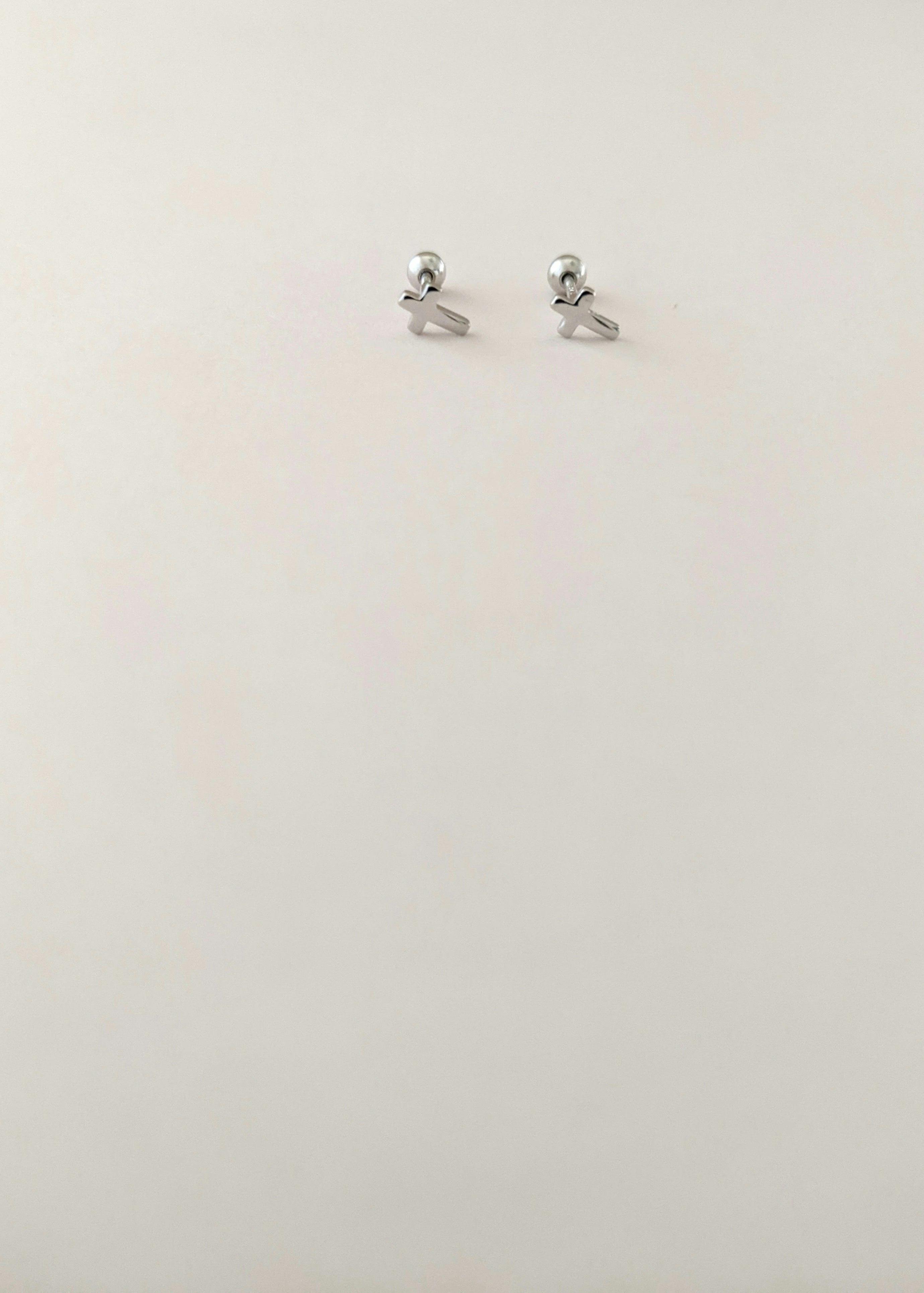 Silver Cross Earrings
