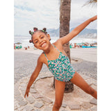 Cross Back One-Piece Swimsuit, Blue