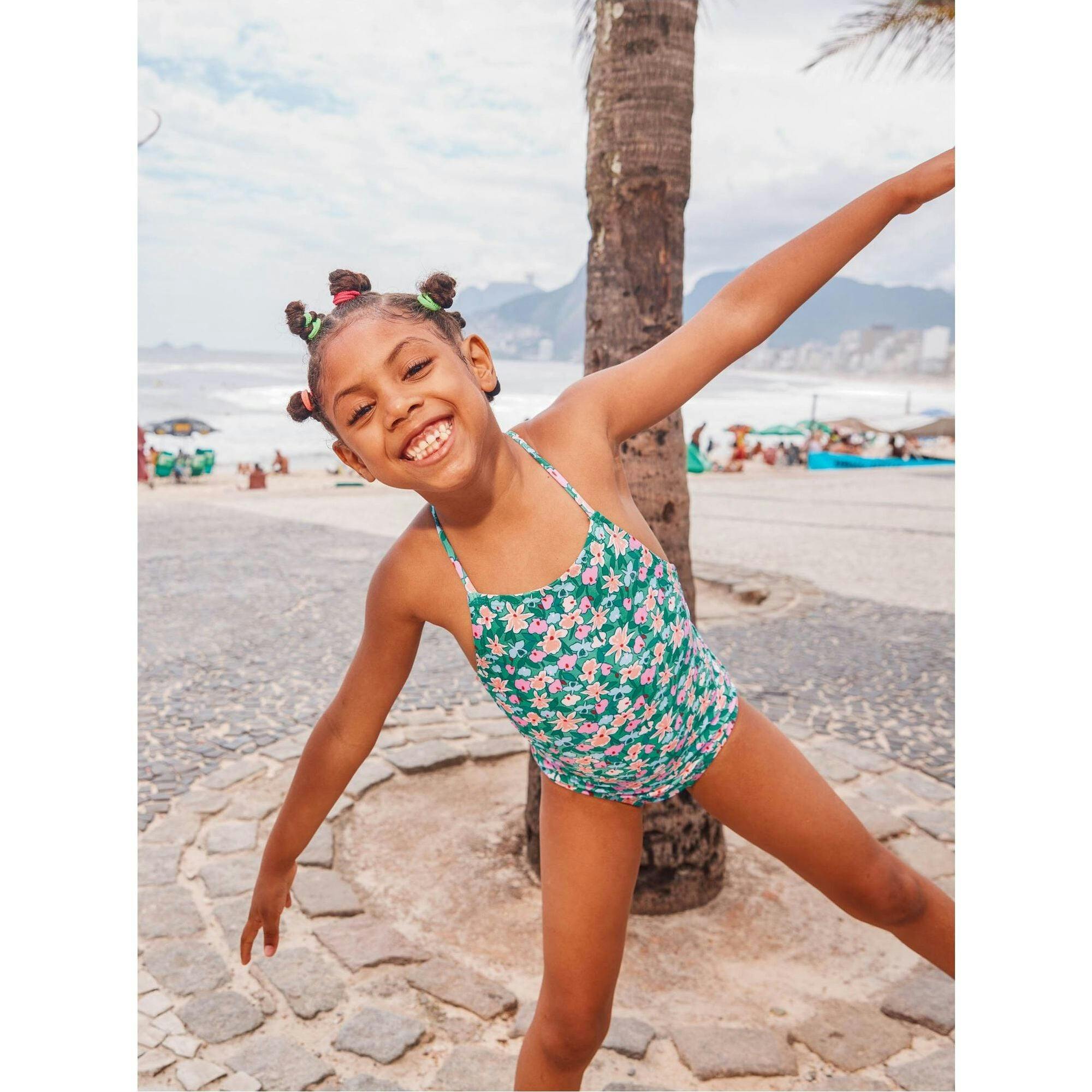 Cross Back One-Piece Swimsuit, Blue