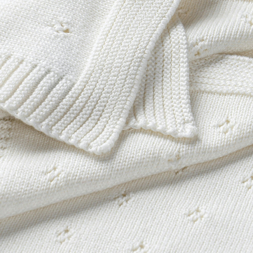 Organic Cotton Pointelle Baby Blanket