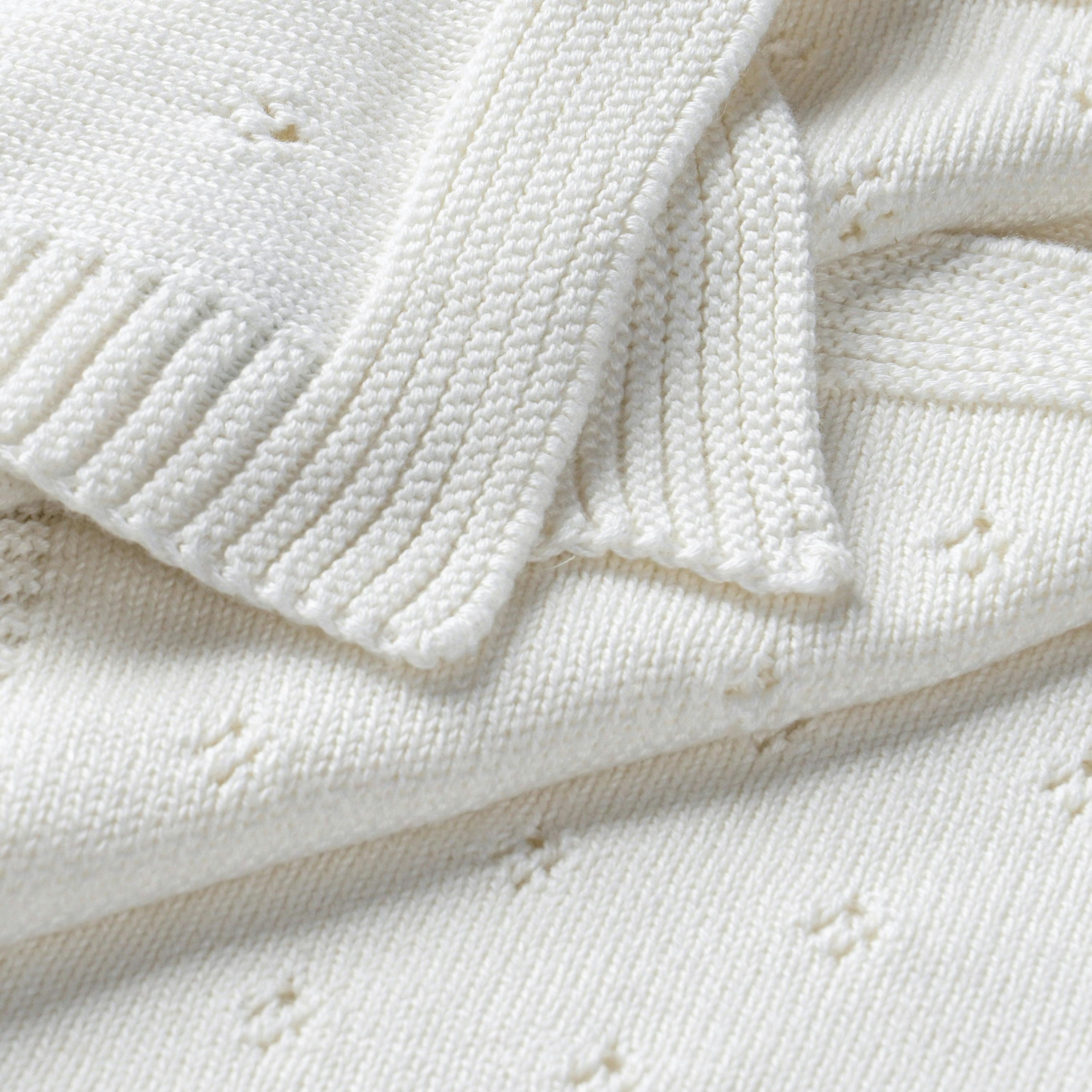 Organic Cotton Pointelle Baby Blanket