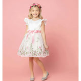 Garden Floral Ruffle Sleeve Party Dress