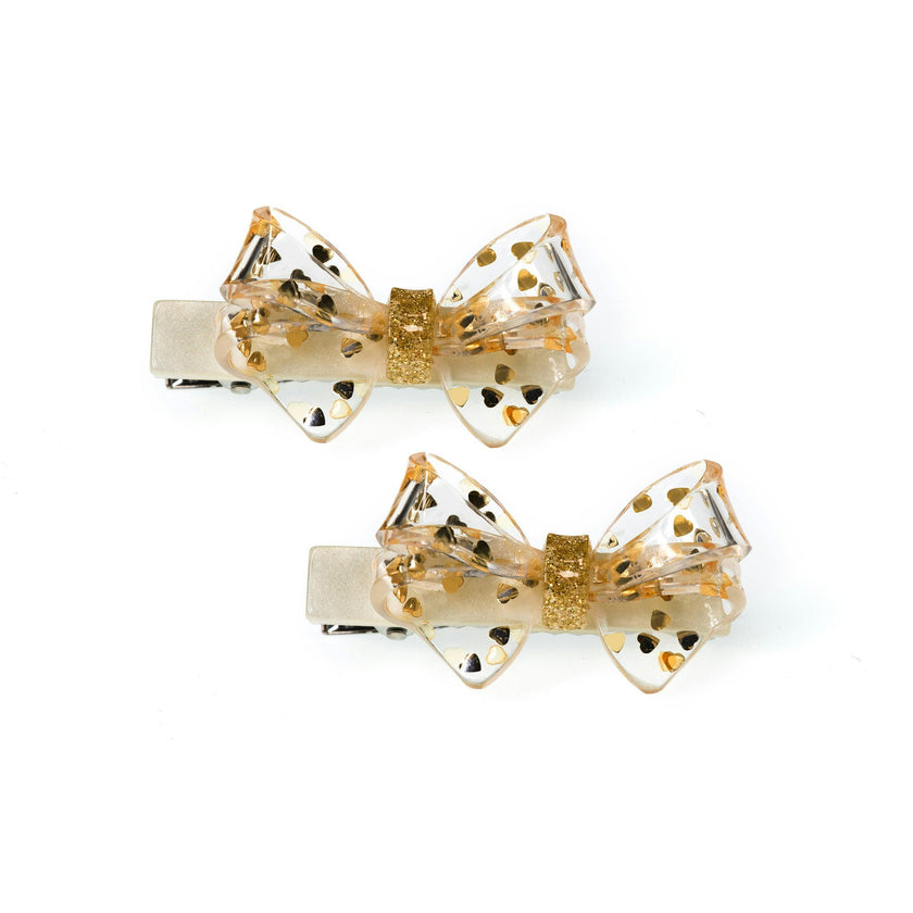 Bow Gold Glitter Hair Clip
