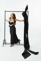 Joey Black Satin Maxi Skirt