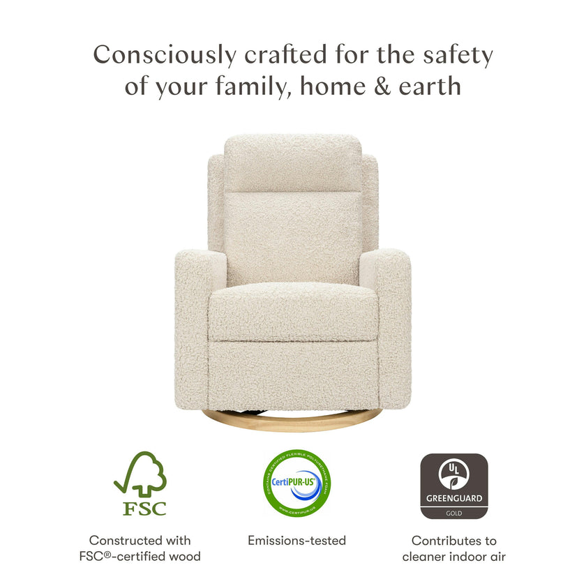 Babyletto Sigi Pro Power Recliner and Swivel Glider with Power Adjustable Headrest and Lumbar Support