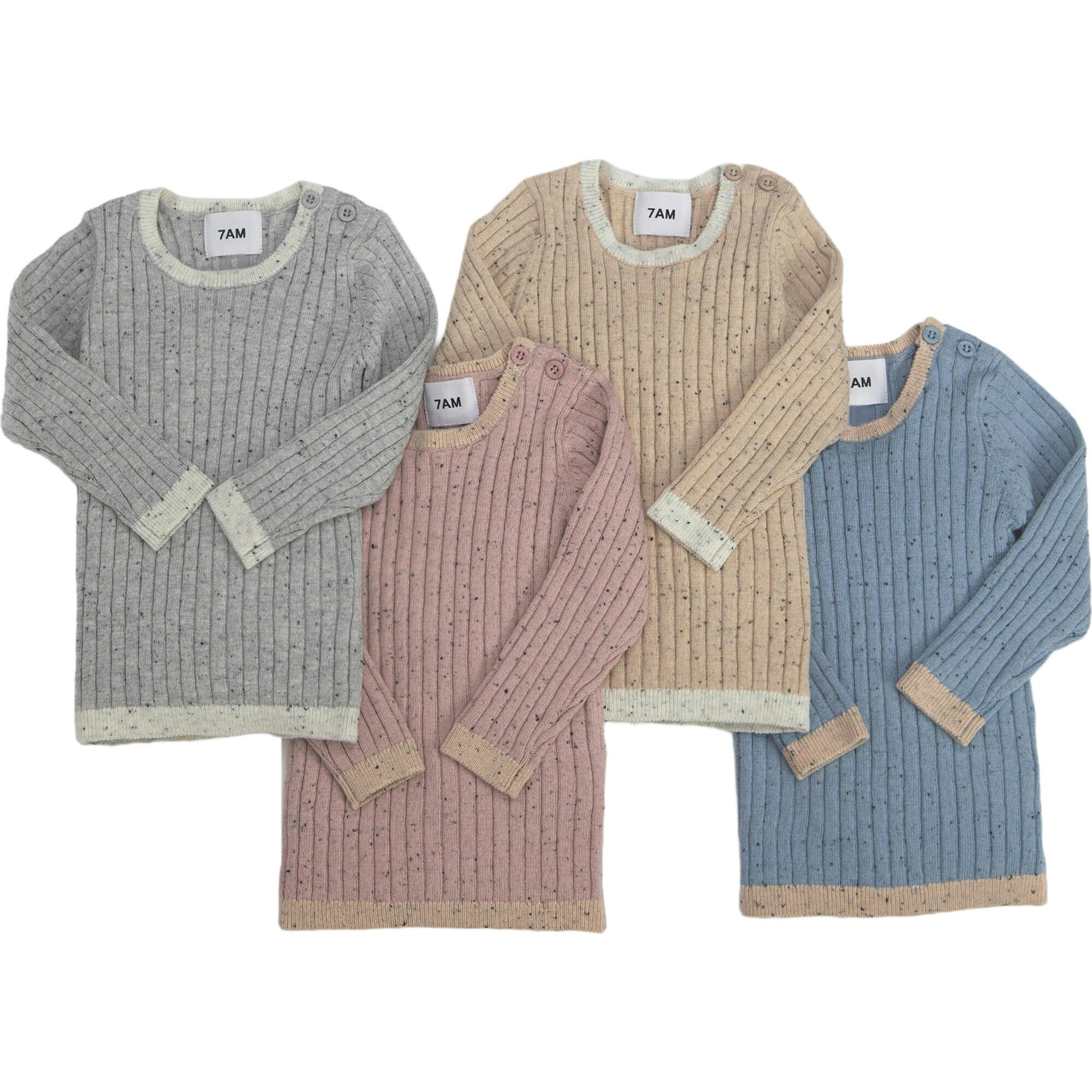 Ribbed Knit Long Sleeve Retro Top