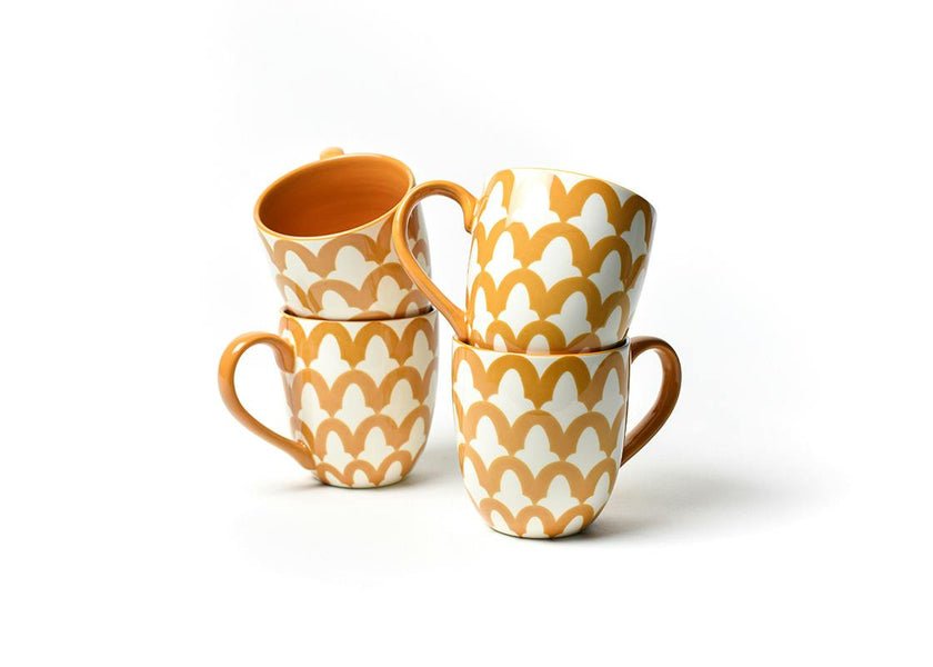 Brass Arabesque Mug Set of 4
