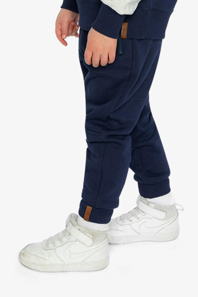Fleece Sweatpants with Pockets Dark Blue