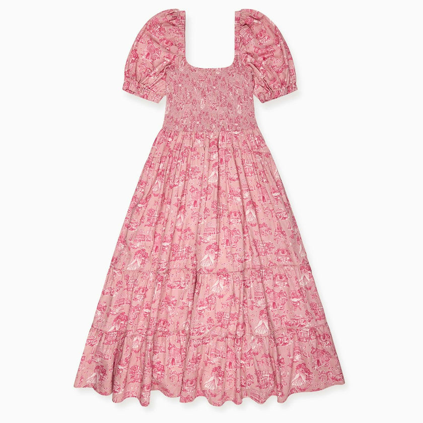 Nicky Hilton x La Coqueta Pink Toile de Jouy London Women Long Dress