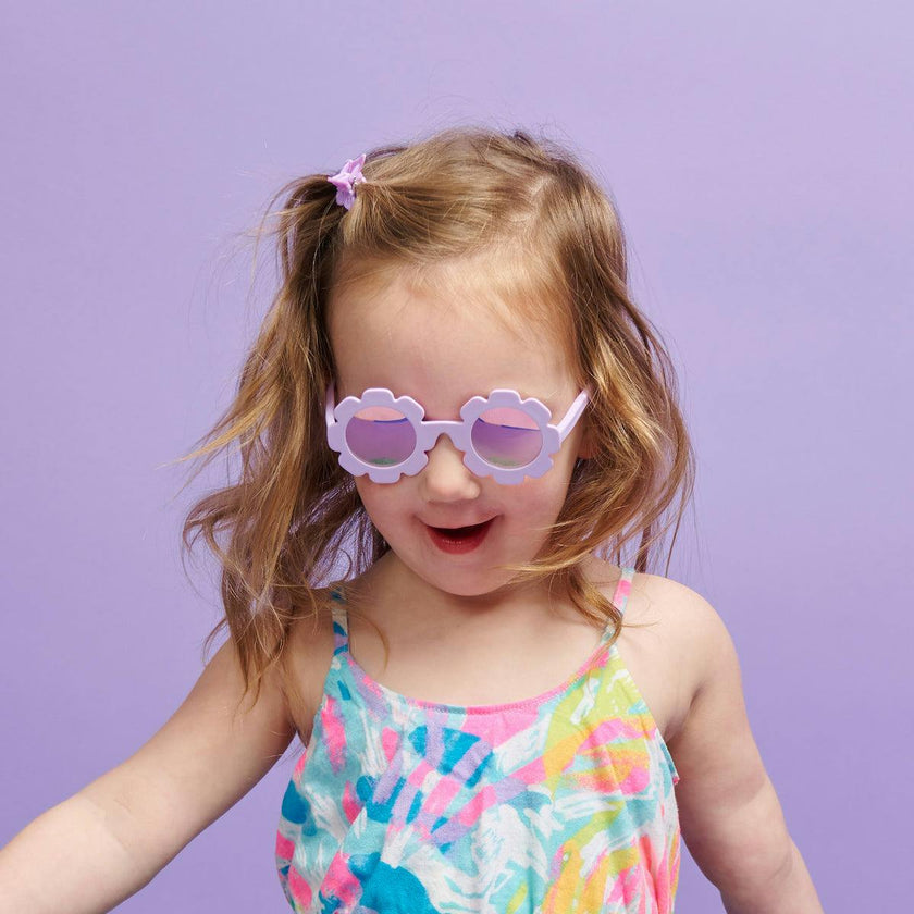 Polarized Flower: Lavender Mirrored Lens