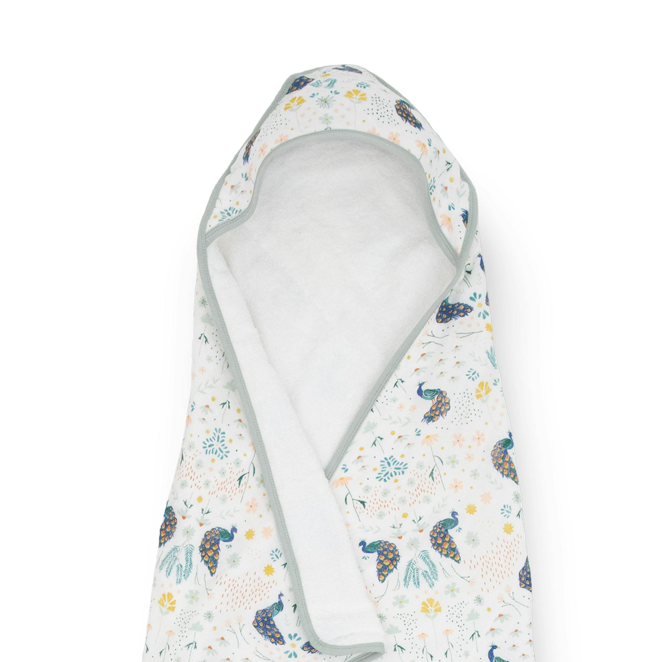 Infant Hooded Towel - Peacock