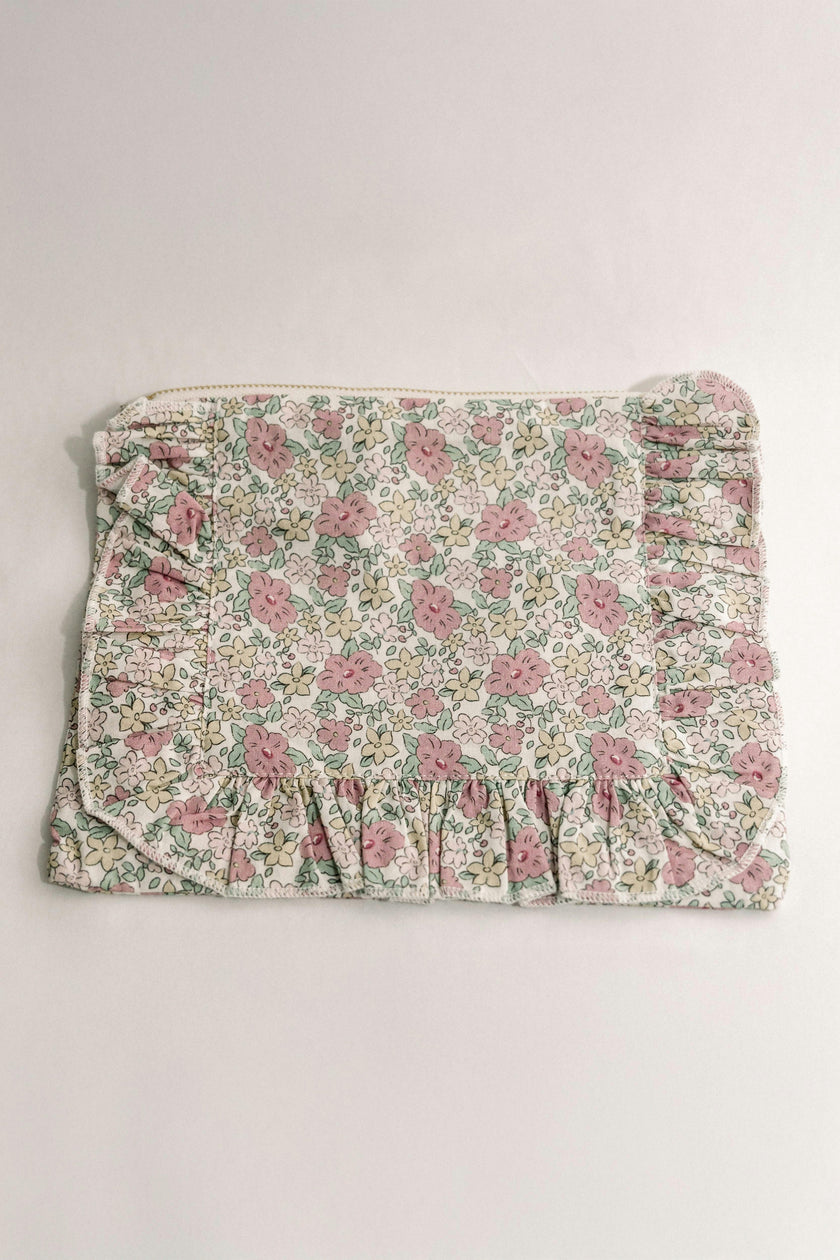 Betsy Ann Timeless Floral Ruffle Zipper Pouch