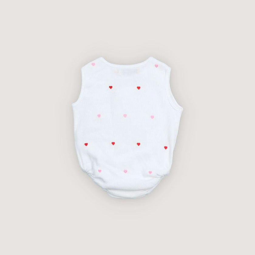 Petunia Baby Romper Hearts Pure Cloud