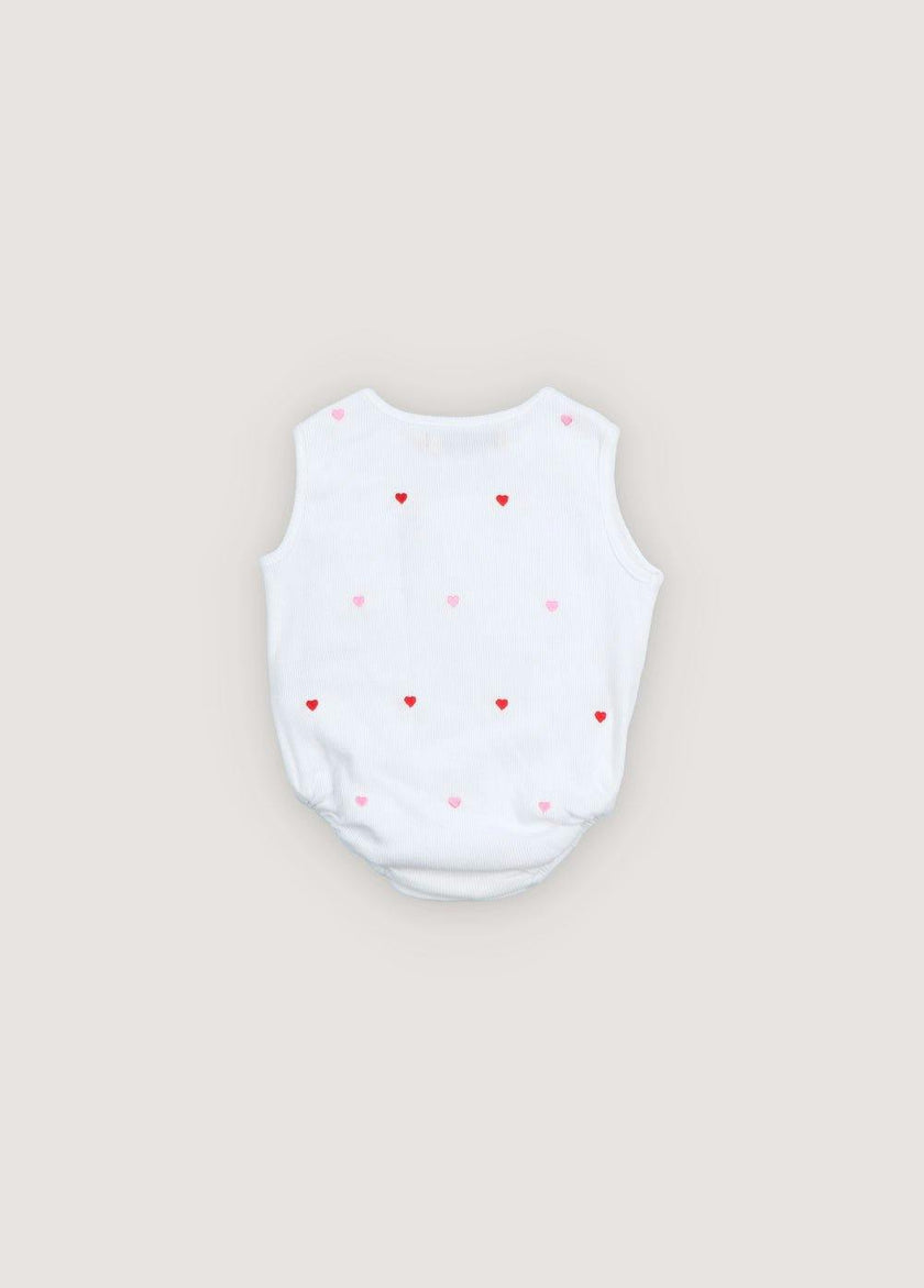 Petunia Baby Romper Hearts Pure Cloud