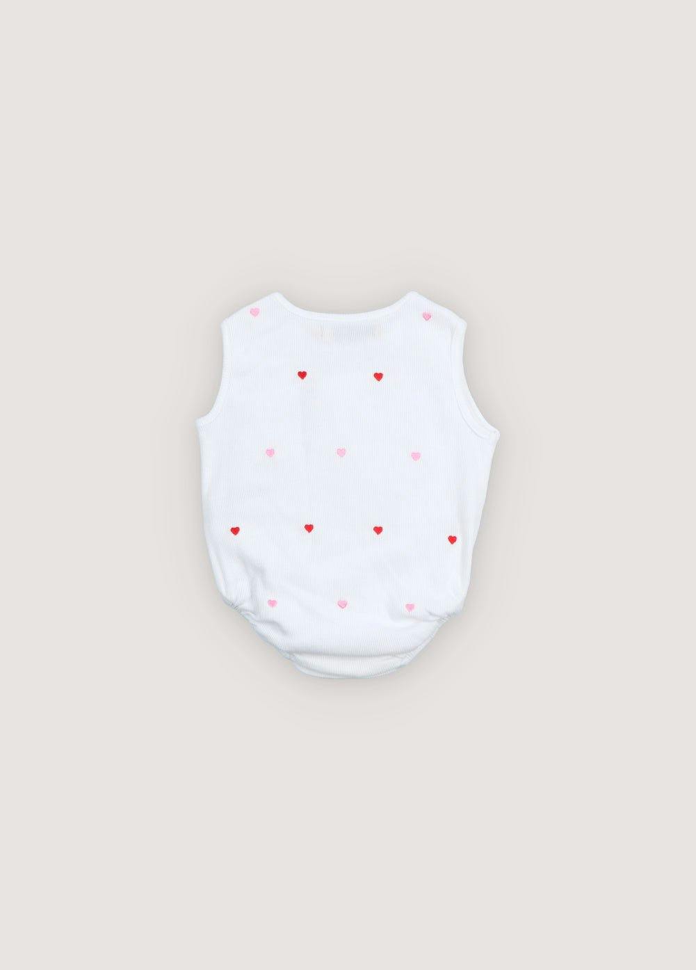 Petunia Baby Romper Hearts Pure Cloud