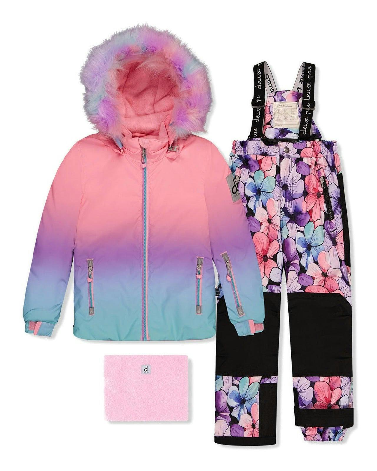 Two Piece Play Snowsuit Pink To Blue Gradient