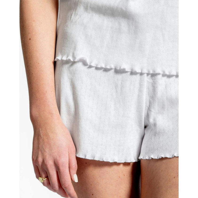 Women's Pima Pointelle Shirt & Short Pajamas Set