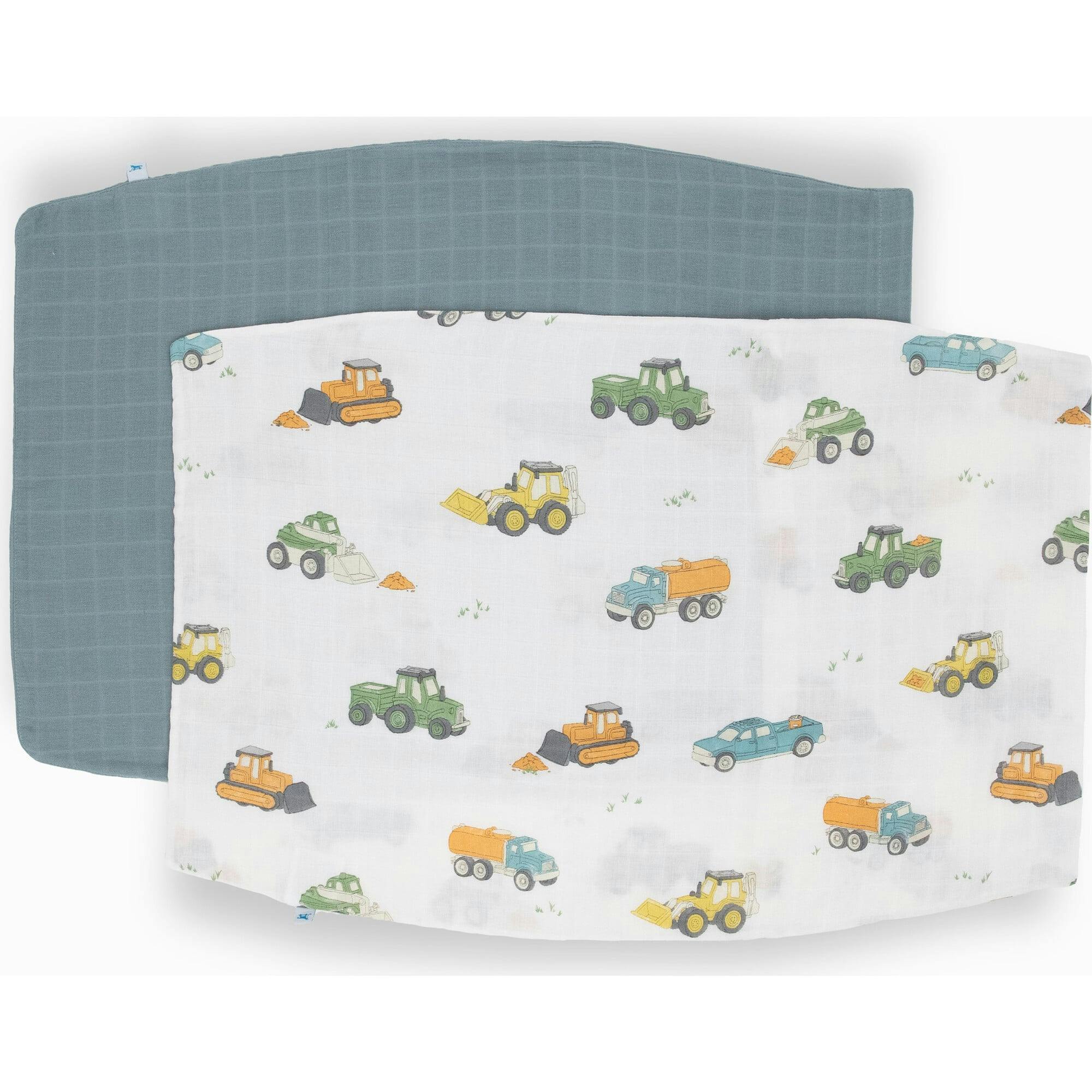 Cotton Muslin Pillowcase 2 Pack - Work Trucks