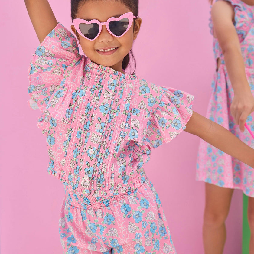 Shirred Shorts - Spring Marguerite Floral
