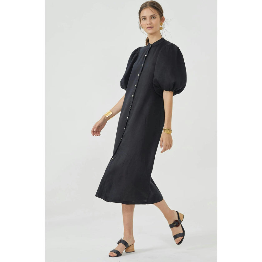 Bubble Linen Dress - Natural