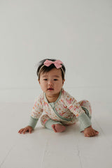 Baby Girl Long Sleeve Zip Romper in Llamas