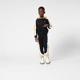 Black & Beige Color-Block Tracksuit