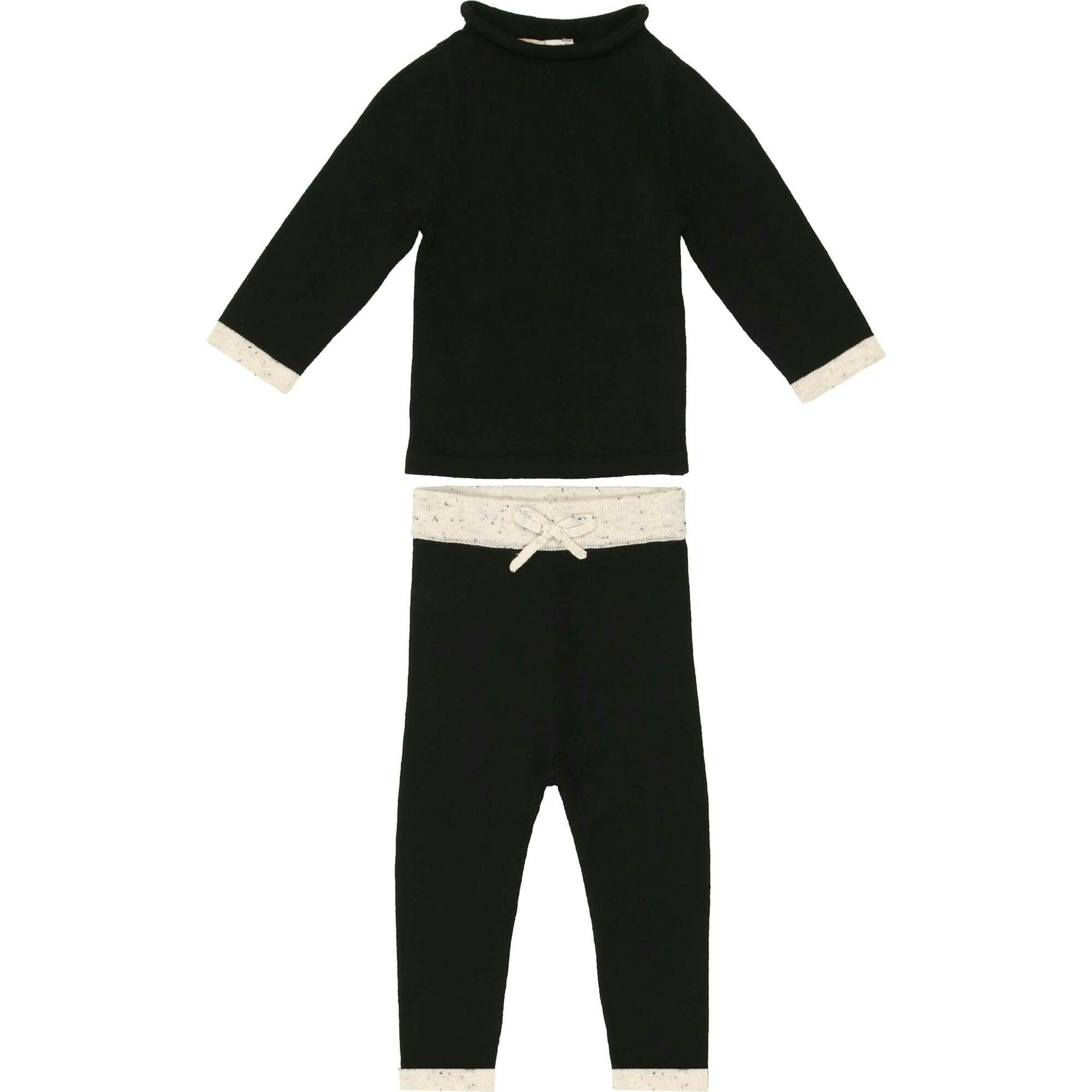 Half Flecked Long Sleeve Sweater & Pant 2-Piece Set