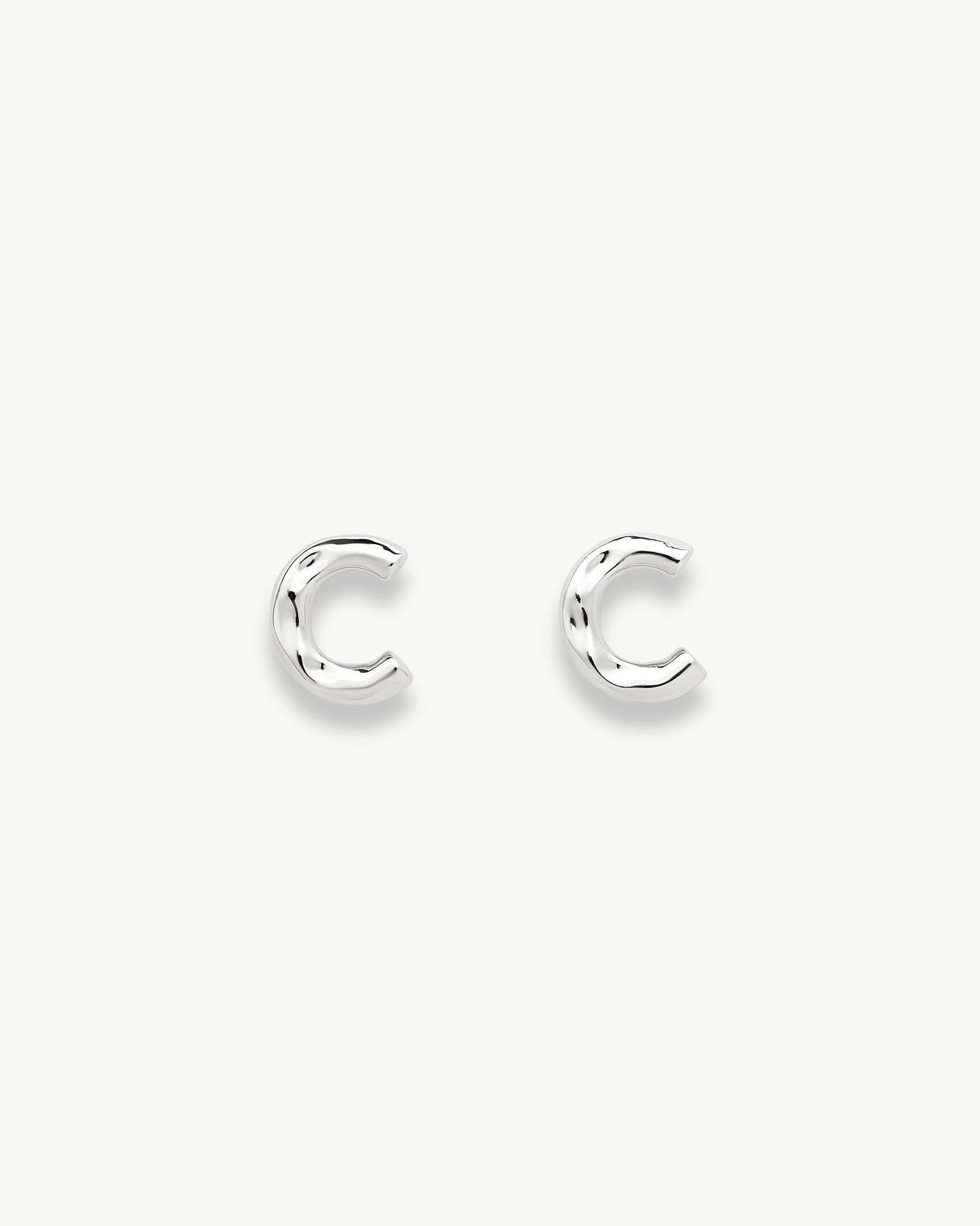 Monogram Studs in Silver