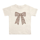 Mocha Floral Bow Patch Short Sleeve T-Shirt