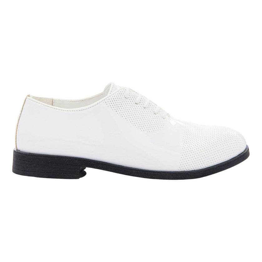 White Closed Lace Dress Shoes